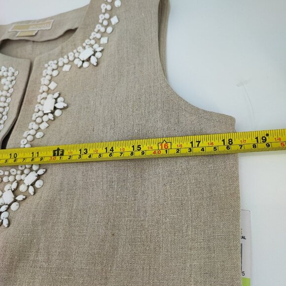 Michael Kors Women's Dress Wheat Mid Thigh 100% Linen Size 4 - Picture 5 of 8